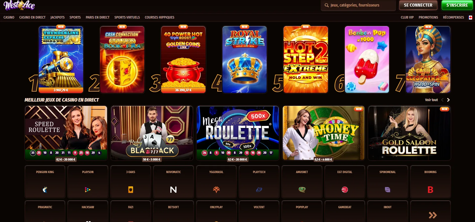 Westace Casino plateforme