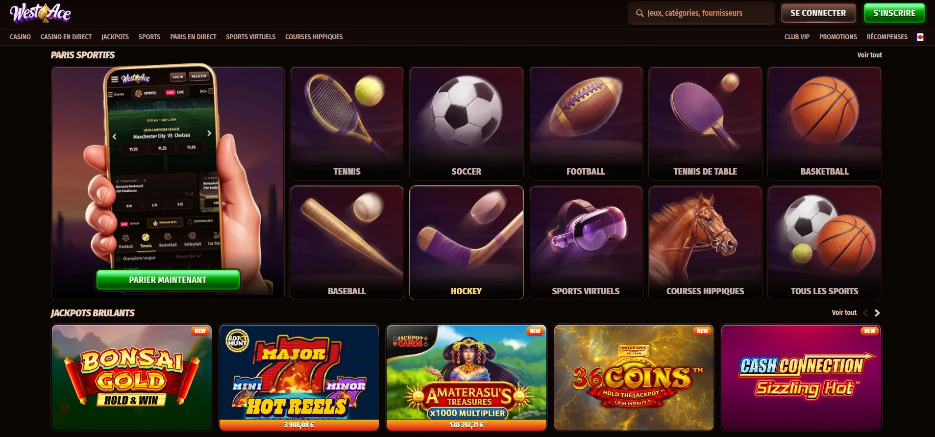 Westace Casino jeux